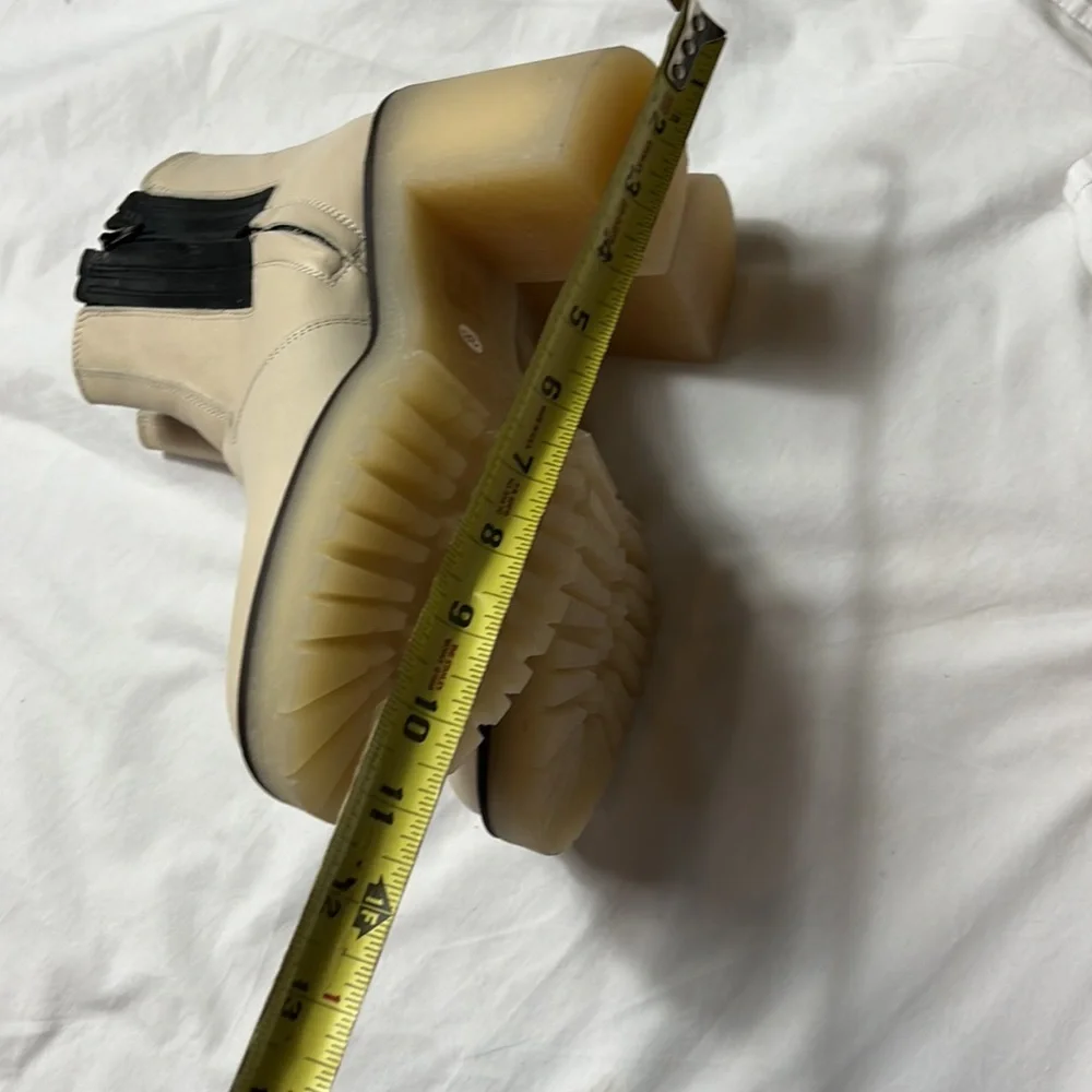 Free people boots James Chelsea chunky white size 8 US heels ankle boots shoes - Picture 11 of 16